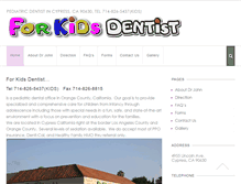 Tablet Screenshot of forkidsdentist.com